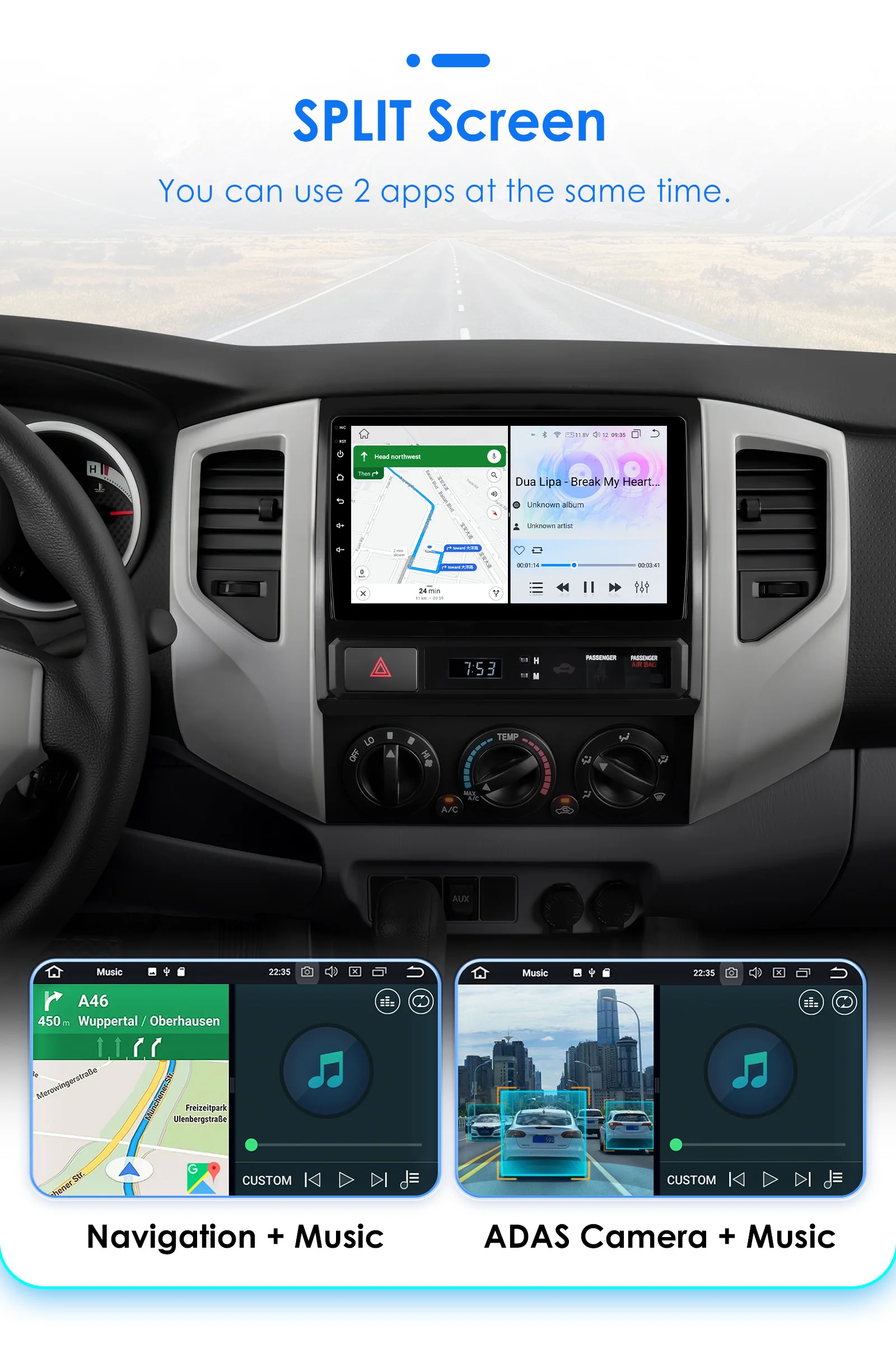 Car Radio Android for Toyota Tacoma 2 HILUX 2005 -2015 Android Auto Stereo CarPlay Multimedia Player 7862 Intelligent Audio GPS