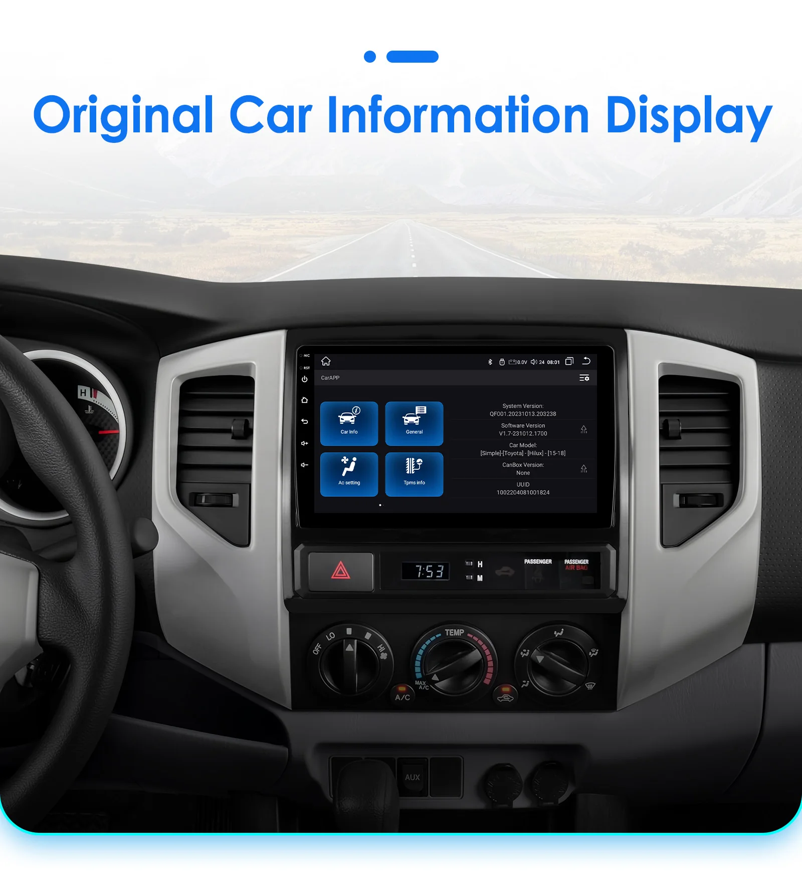 Car Radio Android for Toyota Tacoma 2 HILUX 2005 -2015 Android Auto Stereo CarPlay Multimedia Player 7862 Intelligent Audio GPS