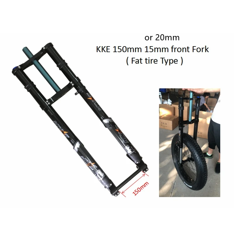 US Stock KKE Disc Brake Oil Spring Suspension Electric Bicycle Downhill Front Forks with KKE 220mm Rear Shock Suspension