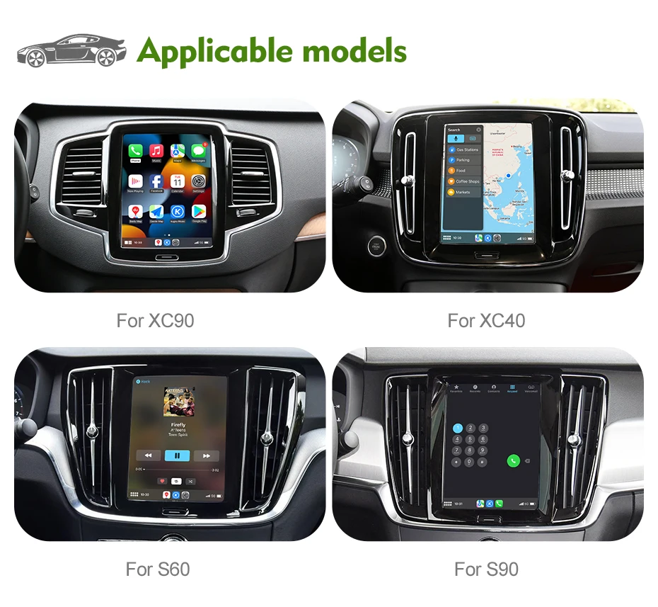 ISUDAR Wireless Carplay For Volvo XC90/XC60/XC40/S90/S60 Full Screen Carplay AI Upgrade Adapter USB Android Auto Hicar