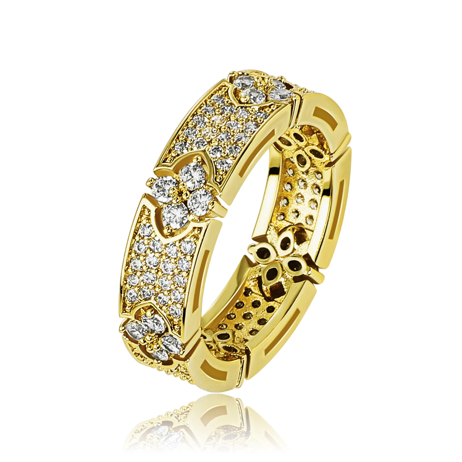GUCY Fashion Wedding Ring For Women Micro Paved Cubiz Zircon Finger Rings Female Engagement Jewelry Accessories