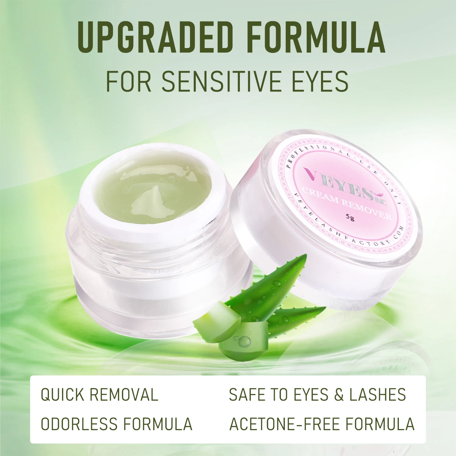 Veyes Inc Eyelash Extensions Cream Remover Veyelash Aloe Ingredients Eyelashes Glue Remover Soft Gentle Remover For Makeup