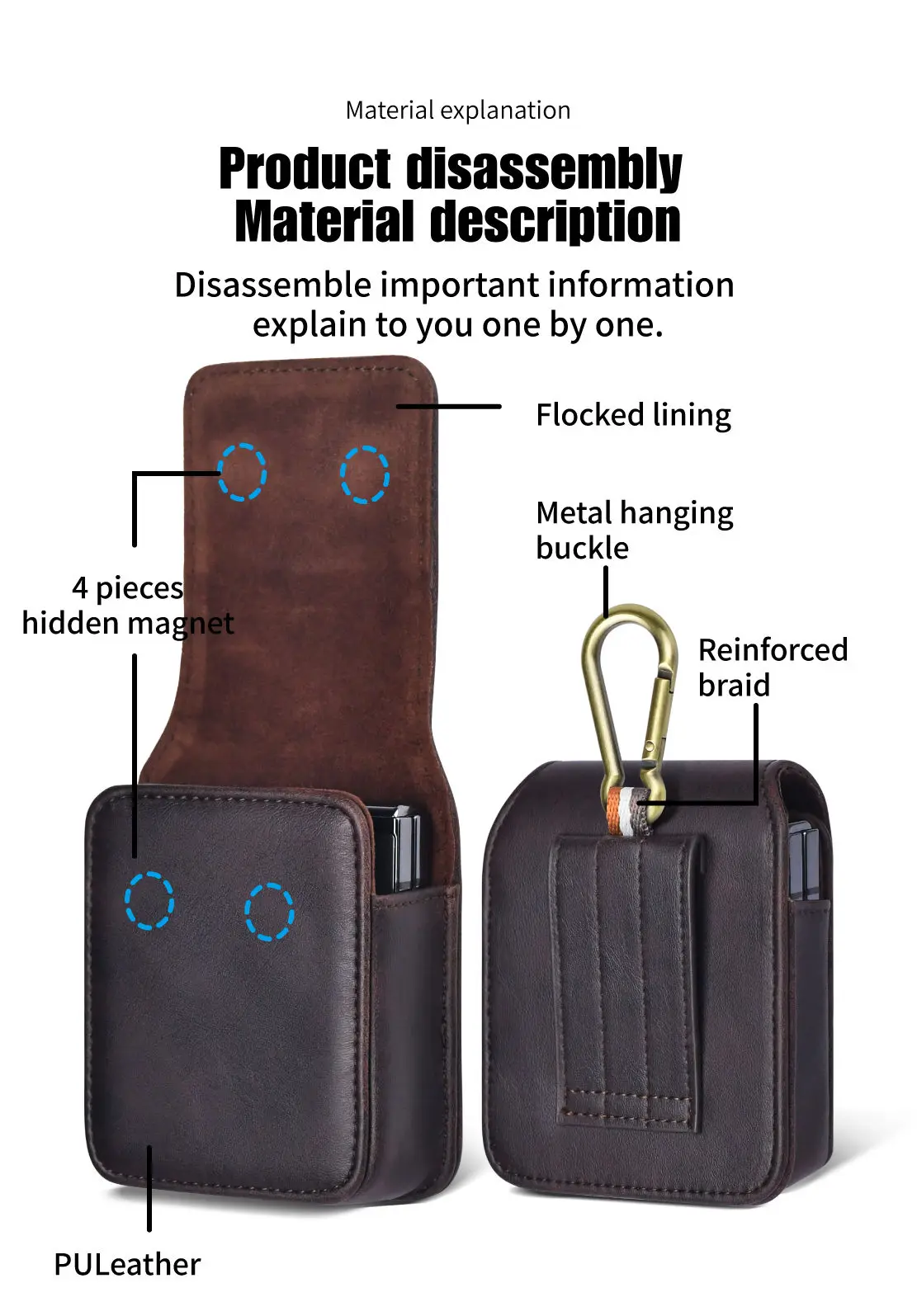Phone Holster for Samsung Galaxy Z Flip, Z Flip 3, Z Flip 4 Case, Belt Clip Cell Phone Holster Holder Waist Carrying Hanging Bag