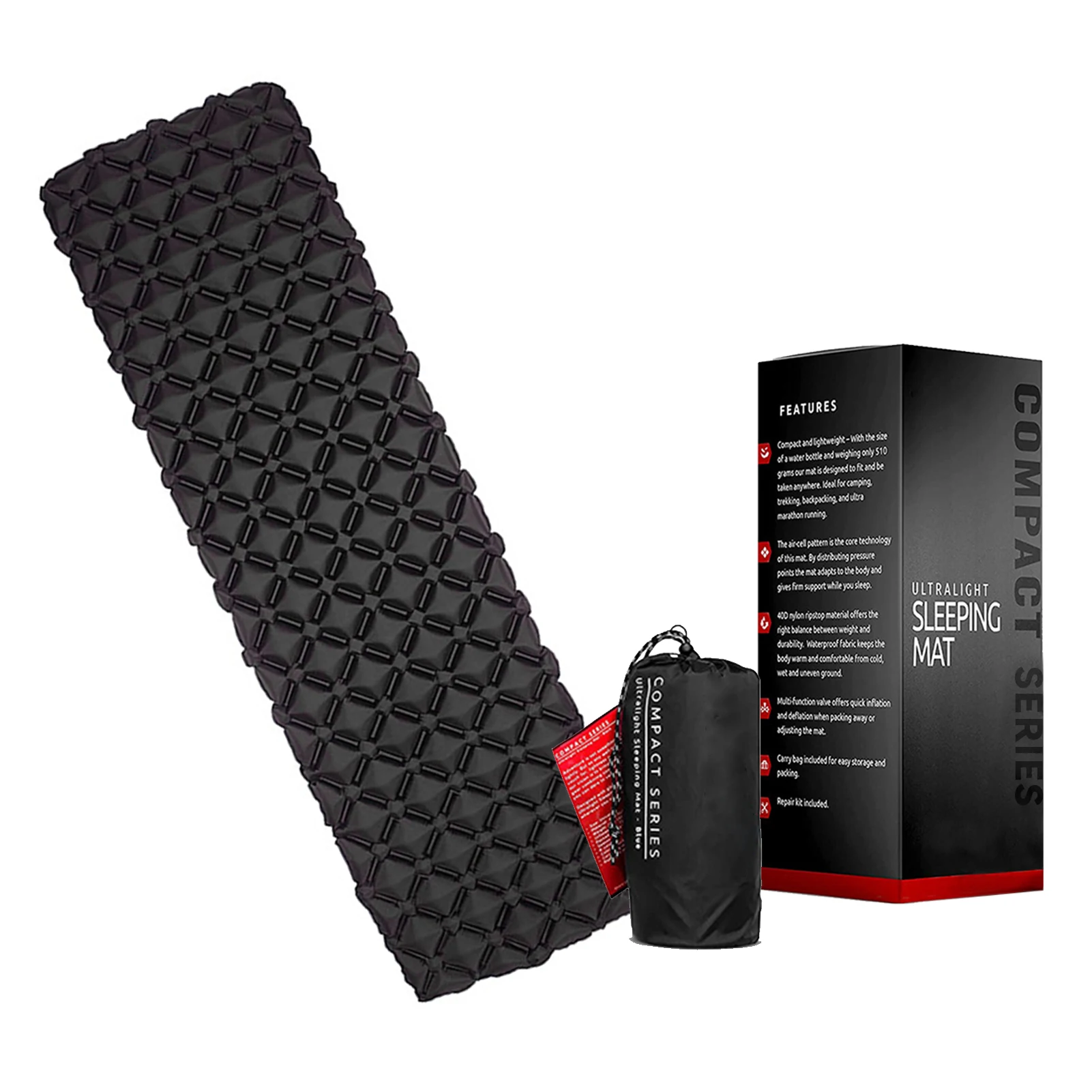 Camping Sleeping Pad Folding Inflatable Sleeping Mat Ultralight Camp Air Mattress With Foot Pump For Camping Accessories