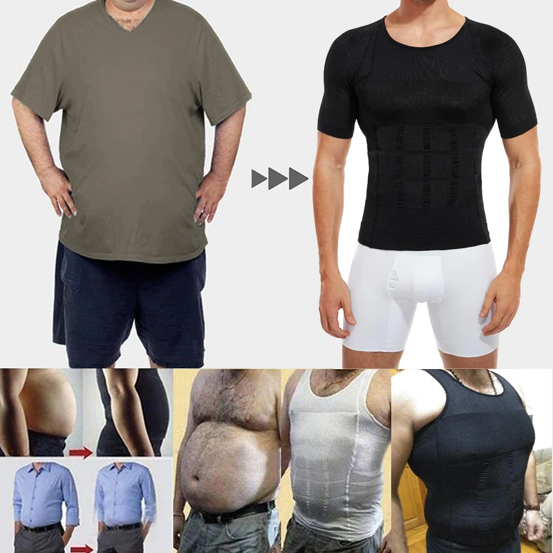Men Slimming Body Shaper Compression Shirt Gynecomastia Slim Shapewear Belly Shapers Tummy Reducing Tops Waist Trainer Shapewear