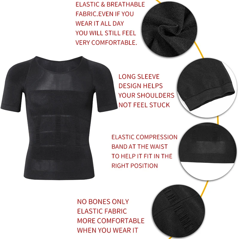 Men Slimming Body Shaper Compression Shirt Gynecomastia Slim Shapewear Belly Shapers Tummy Reducing Tops Waist Trainer Shapewear