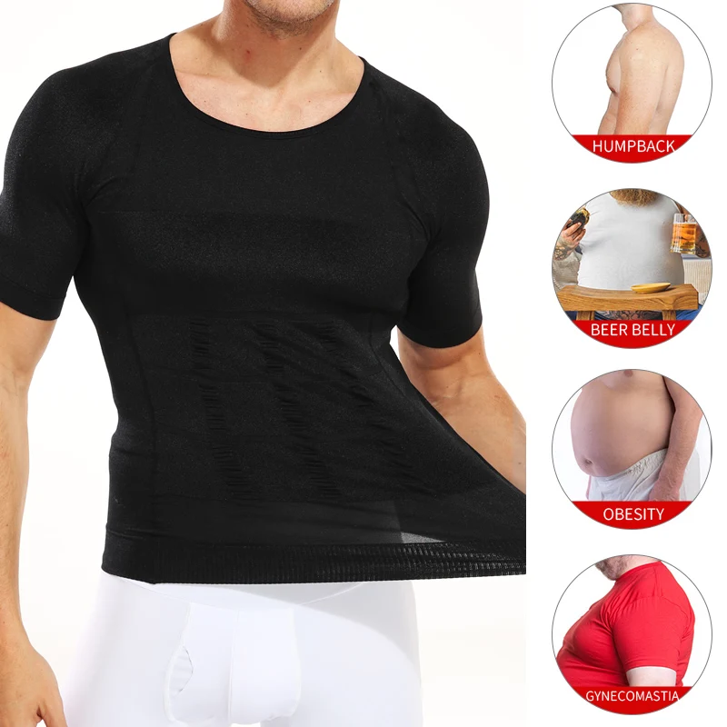 Men Slimming Body Shaper Compression Shirt Gynecomastia Slim Shapewear Belly Shapers Tummy Reducing Tops Waist Trainer Shapewear