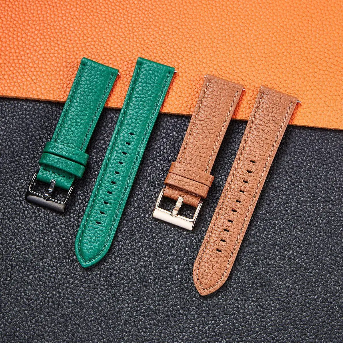leather Strap for Samsung Galaxy watch 5 pro/5/4/Classic Active 2 bracelet for huawei GT/Amazfit-GTS-GTR-4-3-2-2e 20mm 22mm Band