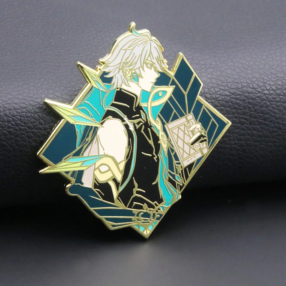 Alhaitham Enamel Pins Brooch Zhongli Xiao Venti Figure Brooches Metal Badge Button Collection Souvenir Jewelry