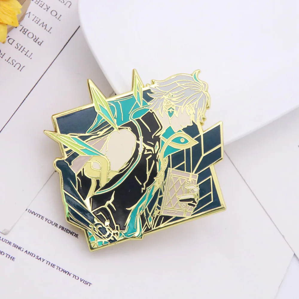 Alhaitham Enamel Pins Brooch Zhongli Xiao Venti Figure Brooches Metal Badge Button Collection Souvenir Jewelry