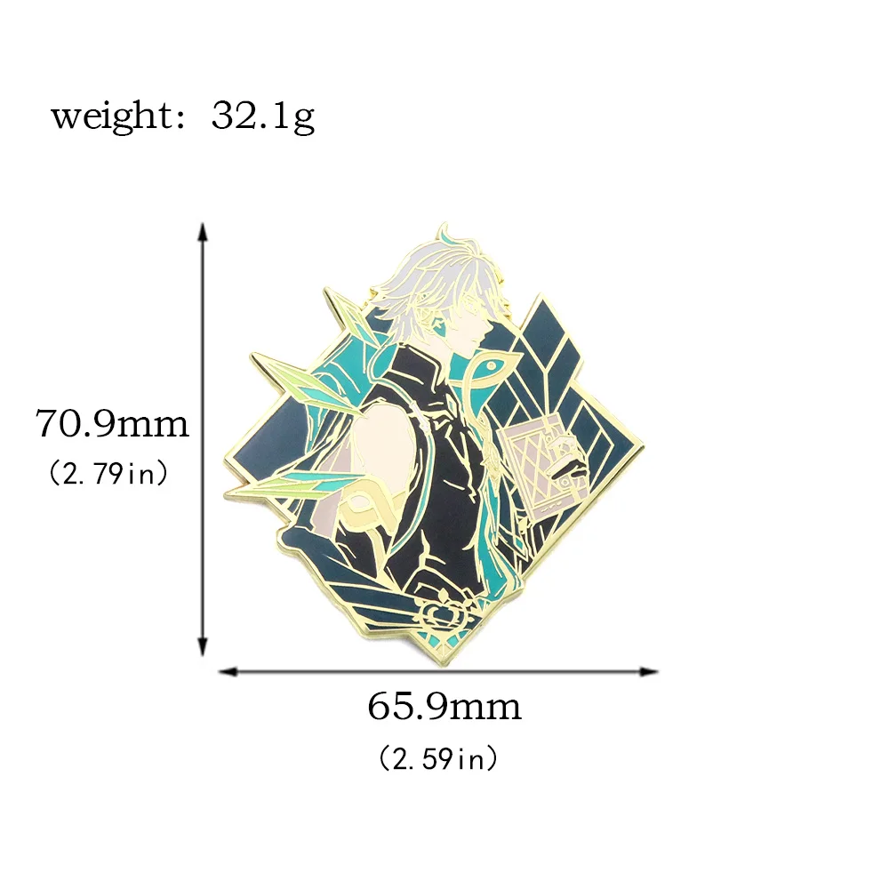 Alhaitham Enamel Pins Brooch Zhongli Xiao Venti Figure Brooches Metal Badge Button Collection Souvenir Jewelry