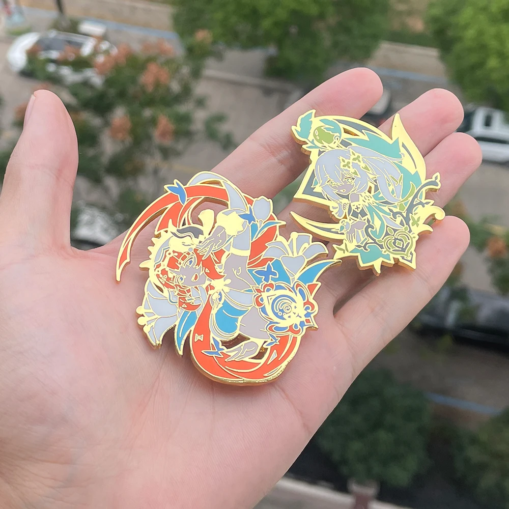 Alhaitham Enamel Pins Brooch Zhongli Xiao Venti Figure Brooches Metal Badge Button Collection Souvenir Jewelry