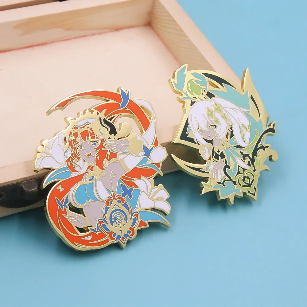 Alhaitham Enamel Pins Brooch Zhongli Xiao Venti Figure Brooches Metal Badge Button Collection Souvenir Jewelry