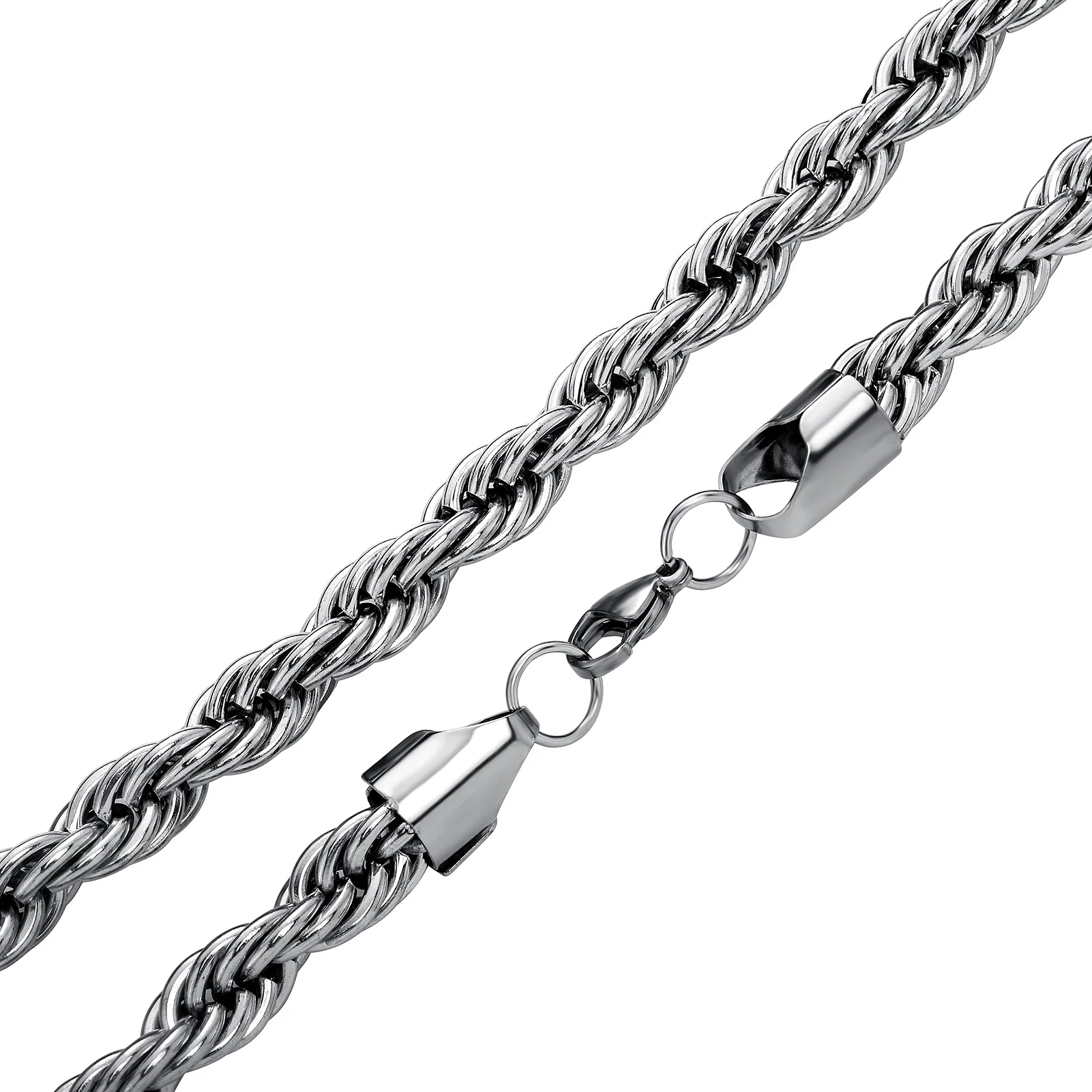 GUCY 10mm Rope Chain Necklace Lowkey fashion Stainless Steel Men Women Jewelry Gifts