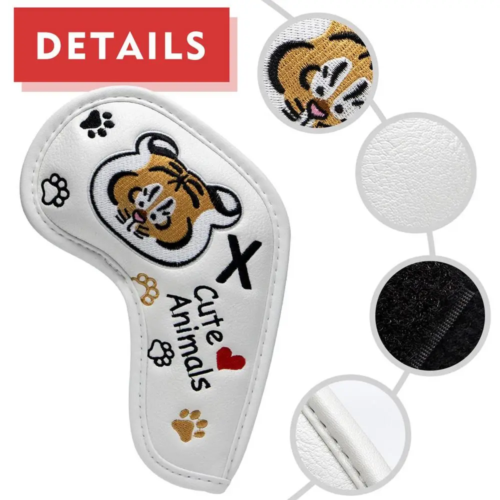 Golf Club Cover Cute And Fun Animal Embroidery Golf Head Covers Cute Animal Embroidery Golf Putter Cover For Golf Lover