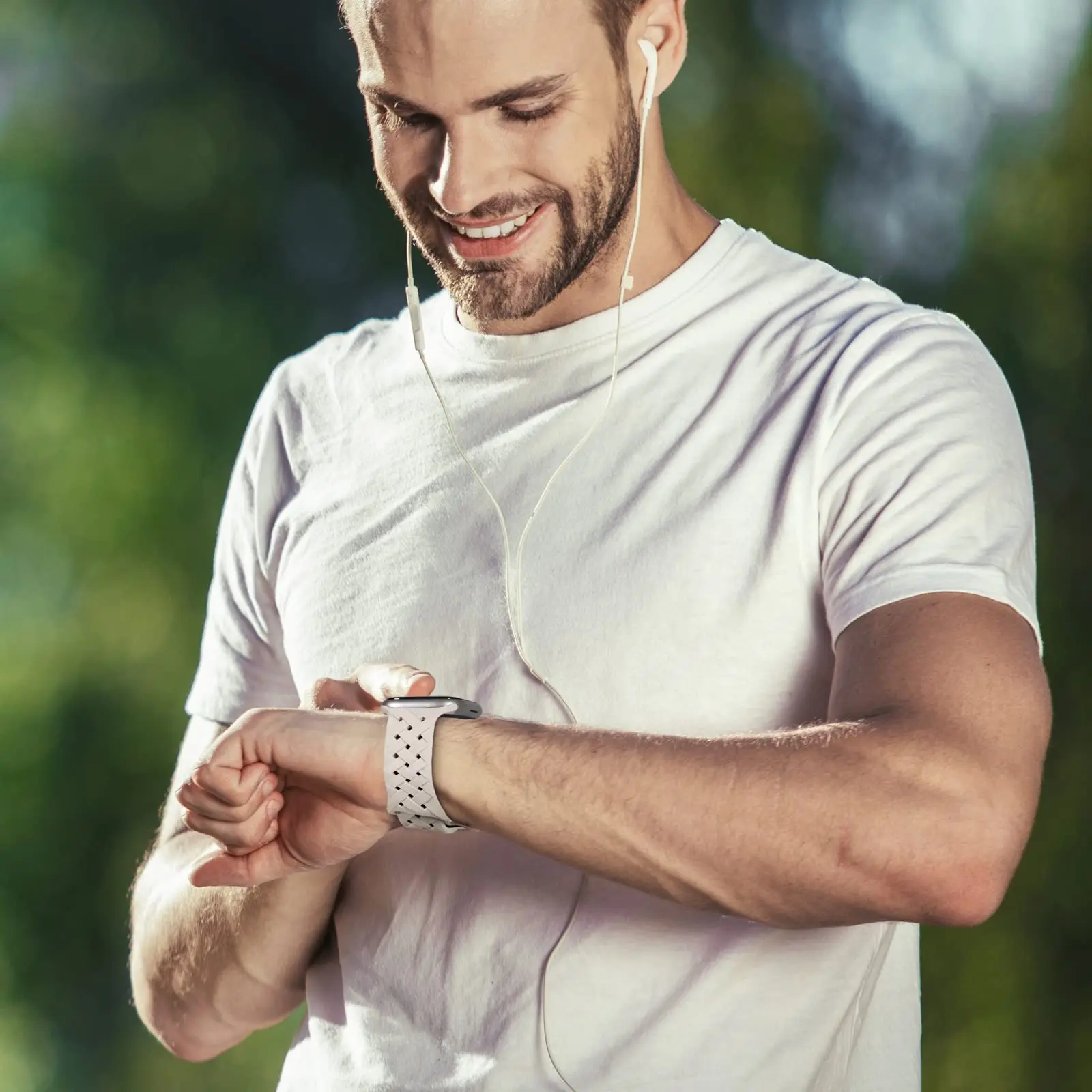 Sport Braided Silicone Strap For Apple Watch Band 44mm 40mm 45mm 49mm 46mm Breathable Bracelet iWatch Series 12 9 7 8 se ultra 4