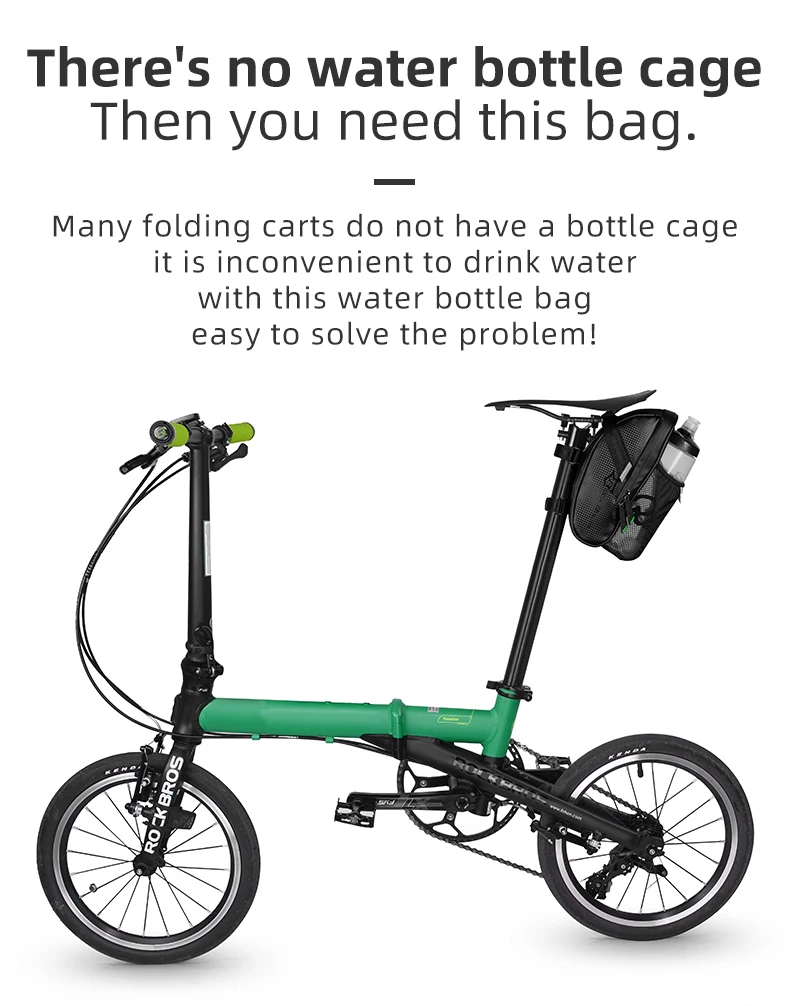 ROCKBROS Rainproof Bike Saddle Bag Bicycle Rear Bags With Water Bottle Pocket Bicycle Reflective Pouch Back Seat Tail Bag