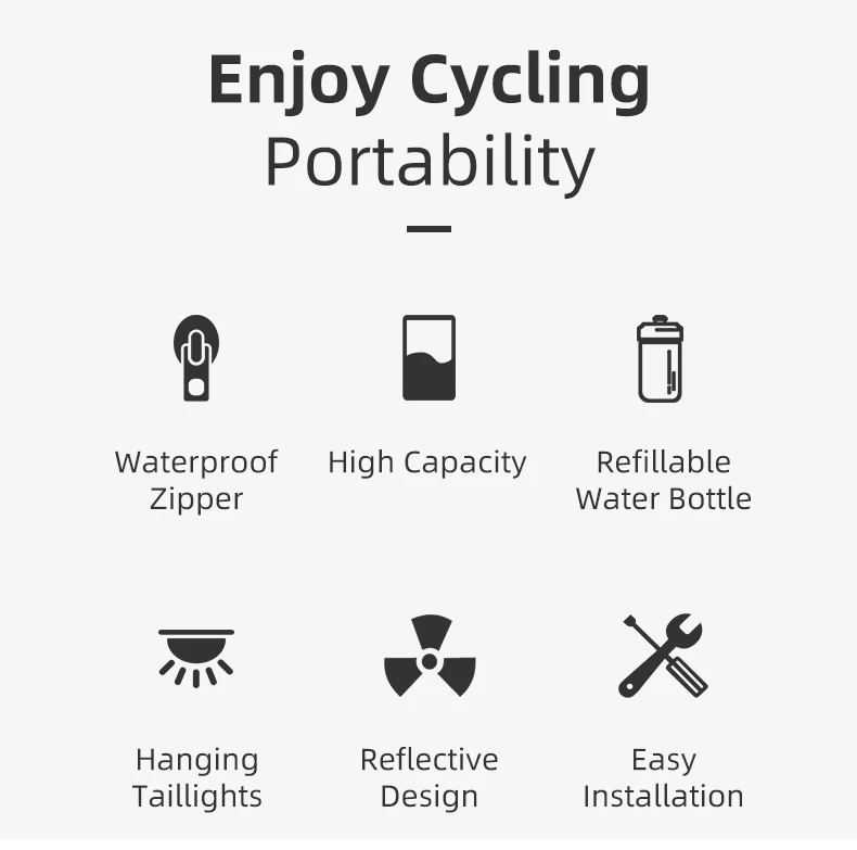 ROCKBROS Rainproof Bike Saddle Bag Bicycle Rear Bags With Water Bottle Pocket Bicycle Reflective Pouch Back Seat Tail Bag