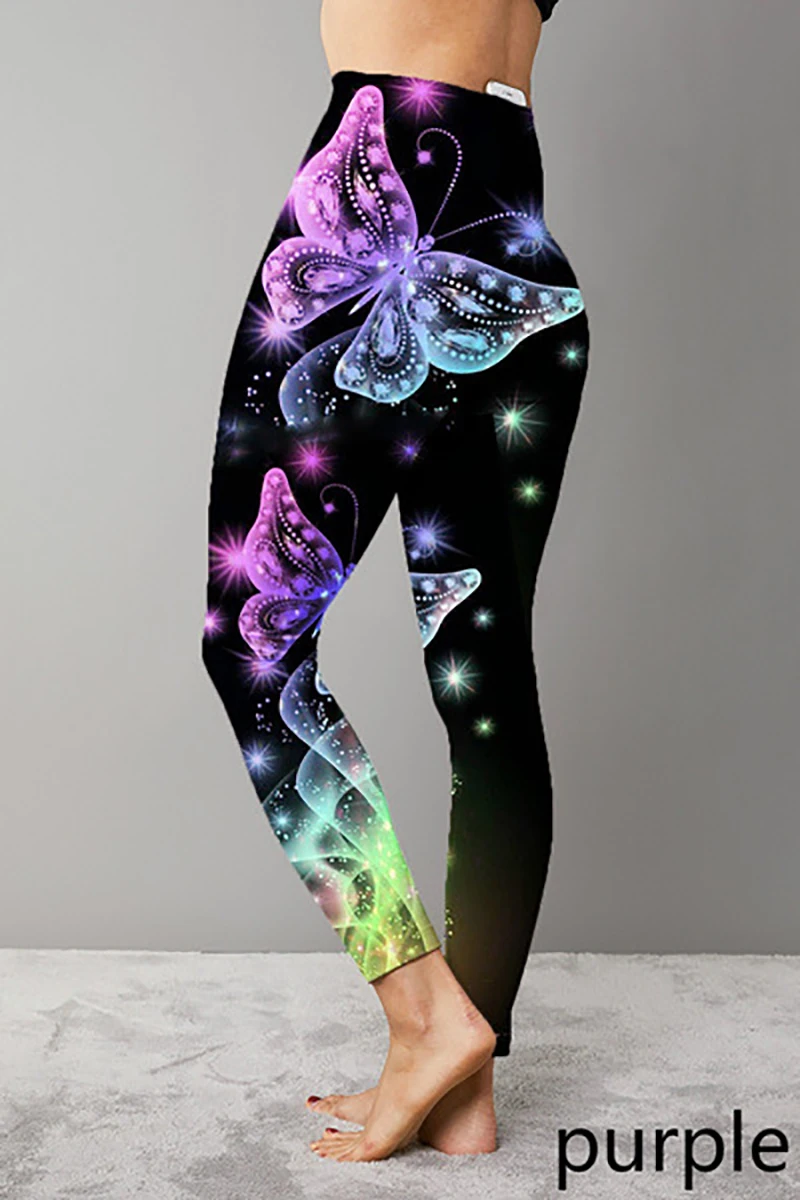 Big Size 5XL Seamless Leggings Women Fashion Butterfly Print Yoga Pants High Waist Legging Push Up Sport Energy Workout Leggins
