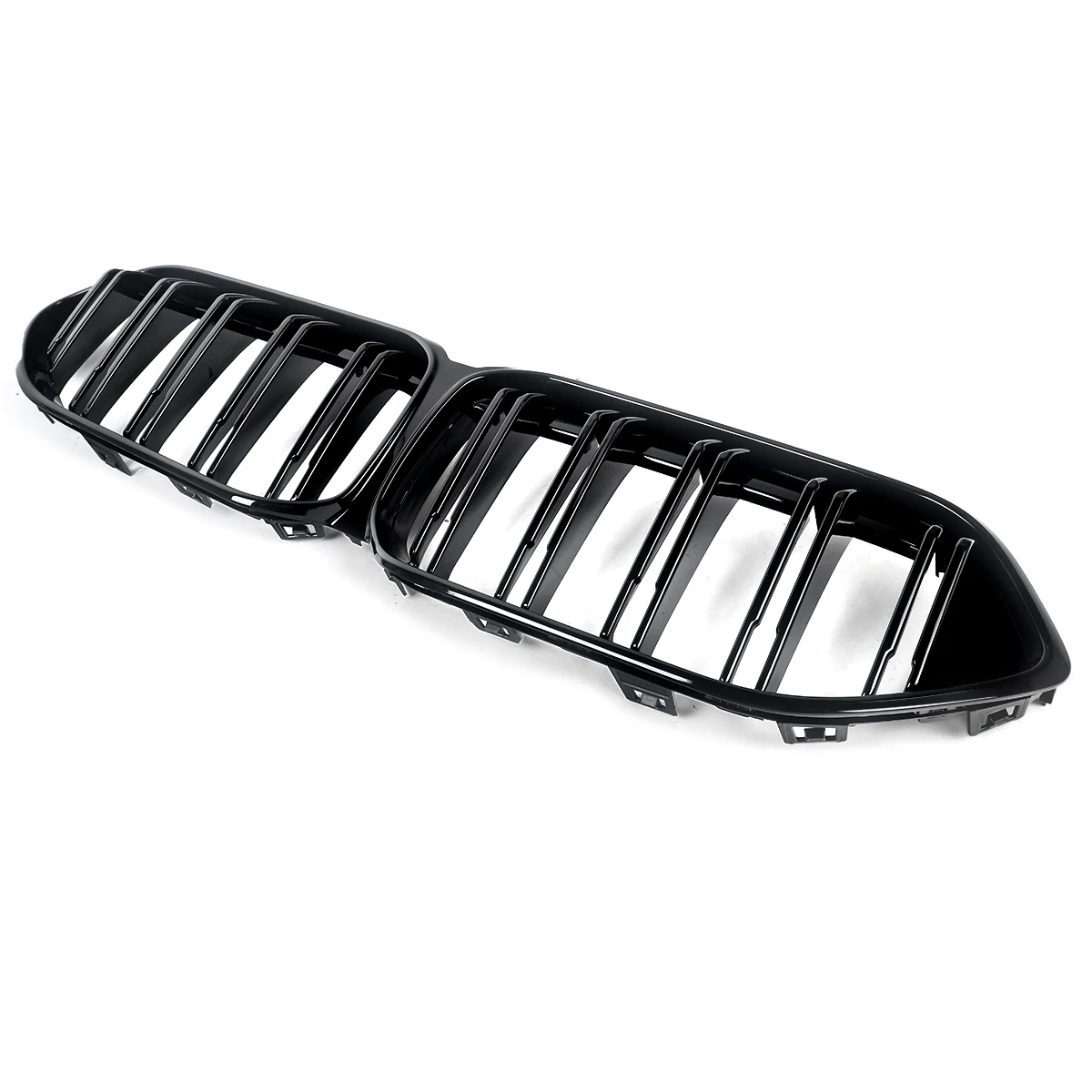 For BMW F44 220i Gran Coupe 2020-2022 Dual Slats Front Bumper Grille Gloss Black