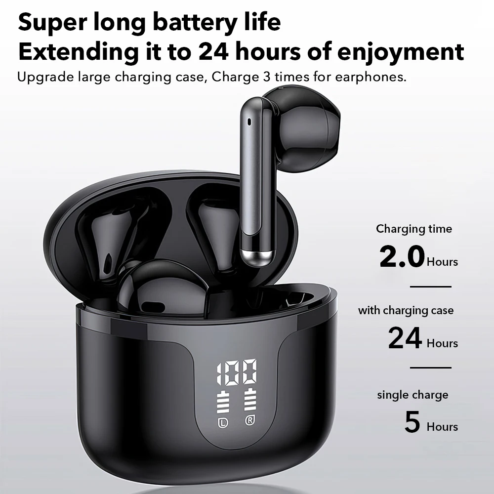 Mpow S47 True Wireless Bluetooth V5.3 Earphones with 35H Playback TWS Waterproof Earbuds for iPhone Huawei Xiaomi All Smartphone