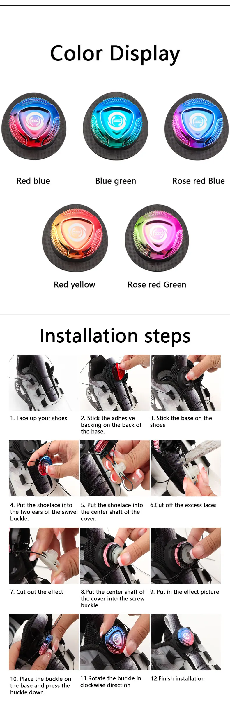 1Pair Colourful Automatic Shoelaces Sneakers Swivel Buckle Laces Without Ties Adult Kids Lazy No Tie Shoe Laces Shoe Accessories