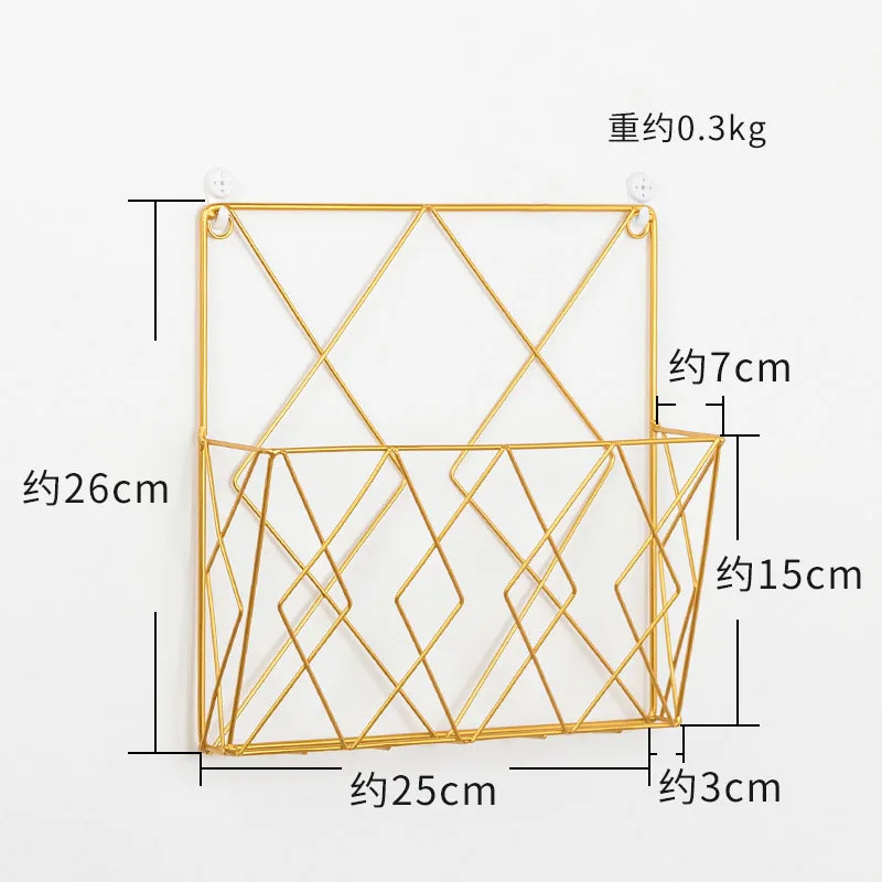 Wall Newspaper Magazine Racks Nordic Metal Iron Wall Hanging Holder Book Shelf Storage Organizer DIY Home Storage Decoration