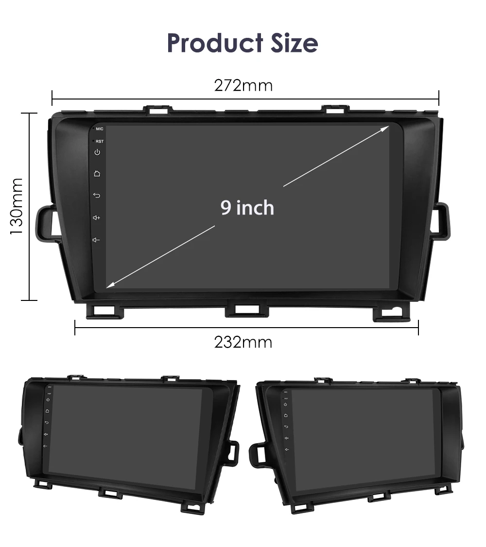 Hizpo 8G+128G Android 13 For Toyota Prius 3 2009 - 2015 Car Radio Multimedia Video Player GPS Navi Stereo Carplay Auto Stereo BT