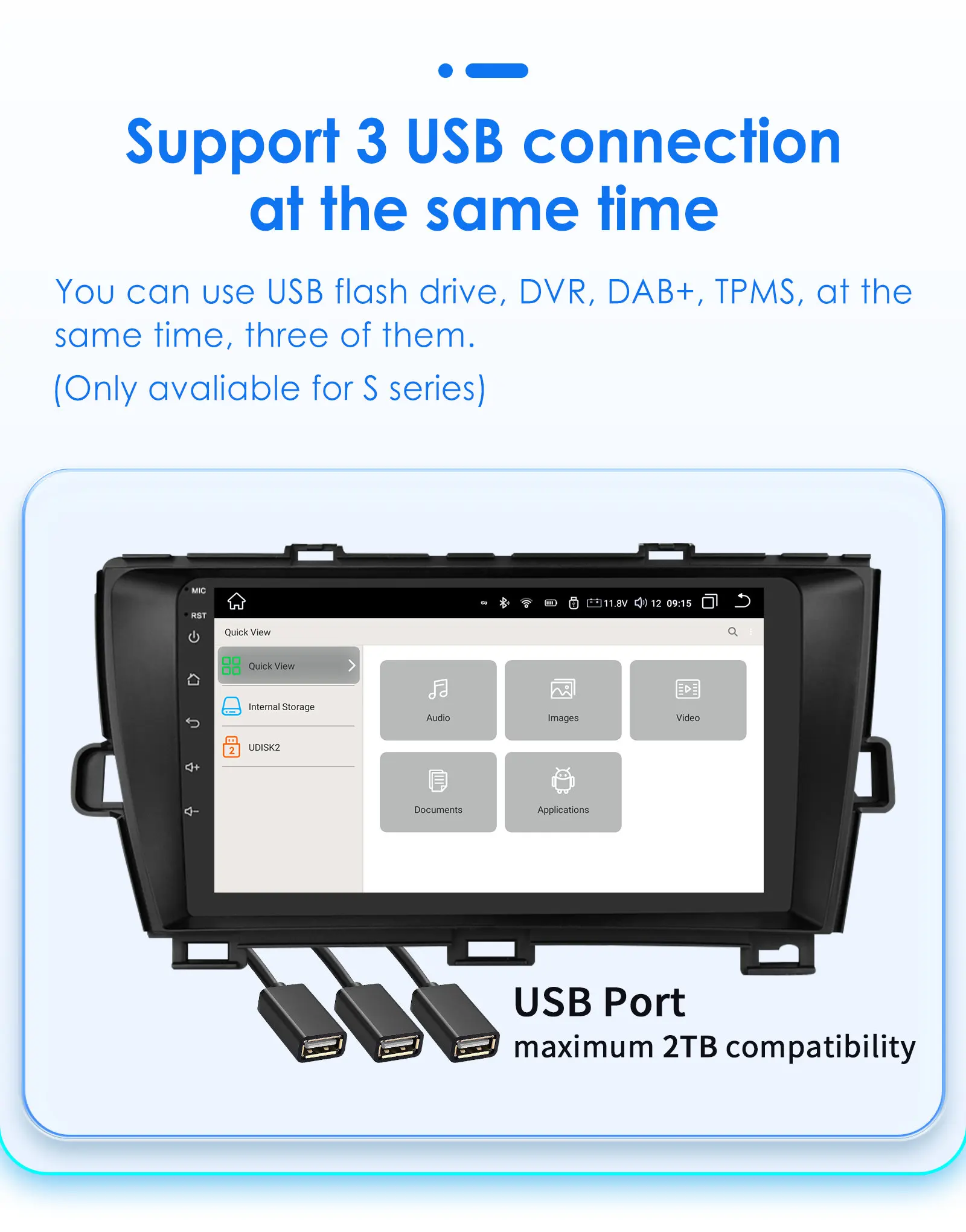 Hizpo 8G+128G Android 13 For Toyota Prius 3 2009 - 2015 Car Radio Multimedia Video Player GPS Navi Stereo Carplay Auto Stereo BT