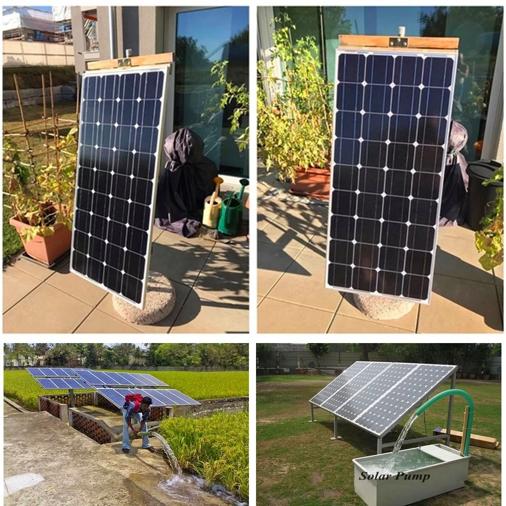 120W 240W 360W 480W Tempered Glass Solar Panel Rigid Painel 12V 1-4pcs Windproof Anti-snow Anti-hail PV Panels Solar System