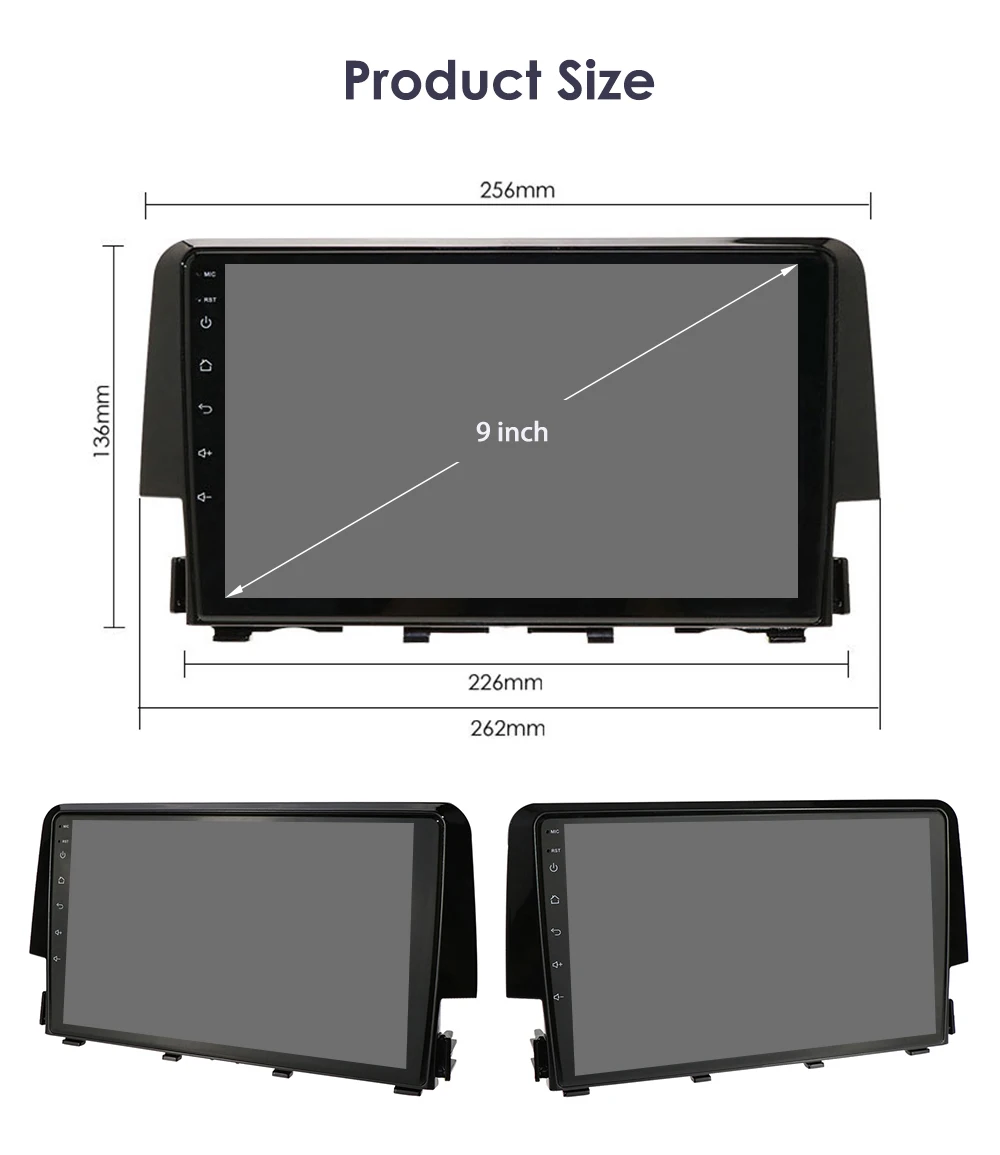 Hizpo Android 13 Stereo For Honda Civic 10th 2016 2017 2018 2019 2020 Car Radio Multimedia Video Player GPS Carplay Head Unit BT