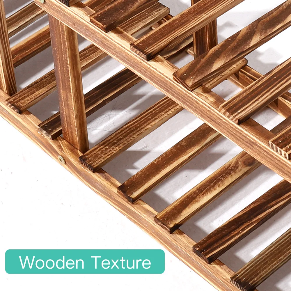 6 Tiers Wood Plant Stand Corner Plant Pot Ladder Shelf Display Rack