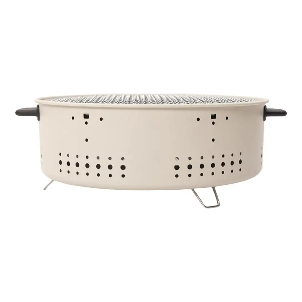 Round Charcoal Stove Portable Barbecue Grill Pan Barbecue Grill Home Barbecue Outdoor Camping Charcoal BBQ Stove Grills Mesh