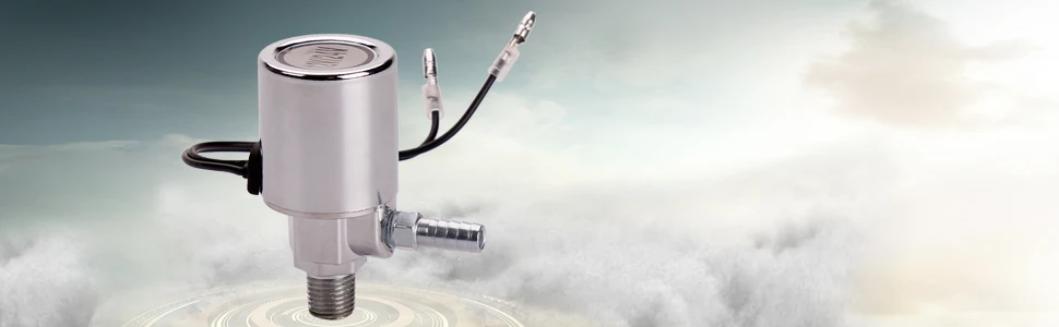 FARBIN Air Horn Solenoid Valve 1/4" NPT 12V/24V Electric Air Valve for Train Air Horn Chrome Plated Chrome Plated Metal Housing