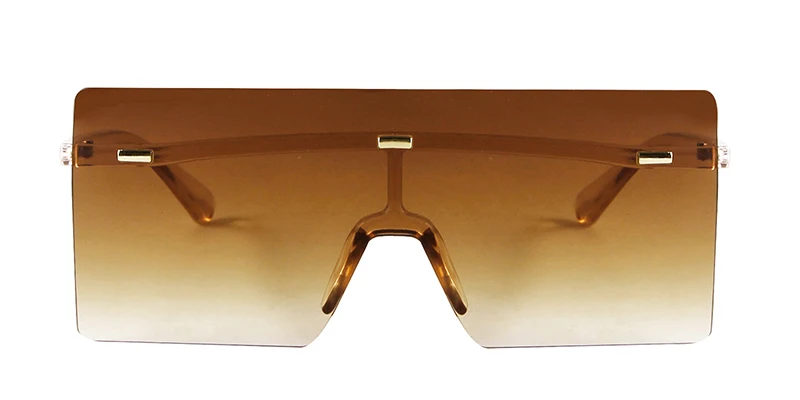 SORVINO Rimless Oversized Square Sunglasses Fashion Women Shades UV400 Vintage Flat Top One Piece Gradient Lens Sun Glasses