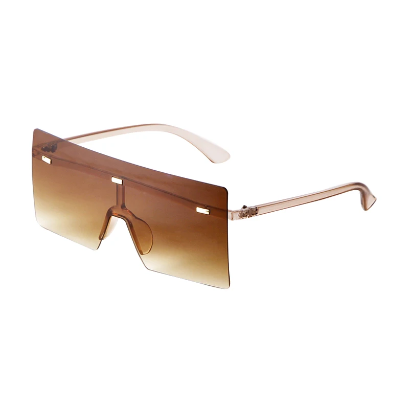 SORVINO Rimless Oversized Square Sunglasses Fashion Women Shades UV400 Vintage Flat Top One Piece Gradient Lens Sun Glasses