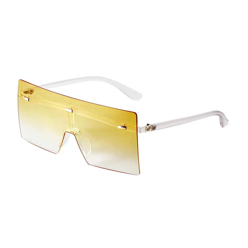 SORVINO Rimless Oversized Square Sunglasses Fashion Women Shades UV400 Vintage Flat Top One Piece Gradient Lens Sun Glasses