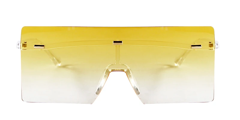 SORVINO Rimless Oversized Square Sunglasses Fashion Women Shades UV400 Vintage Flat Top One Piece Gradient Lens Sun Glasses