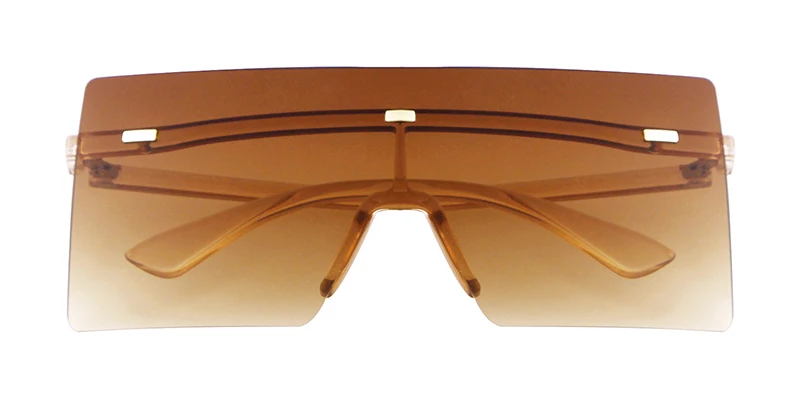 SORVINO Rimless Oversized Square Sunglasses Fashion Women Shades UV400 Vintage Flat Top One Piece Gradient Lens Sun Glasses