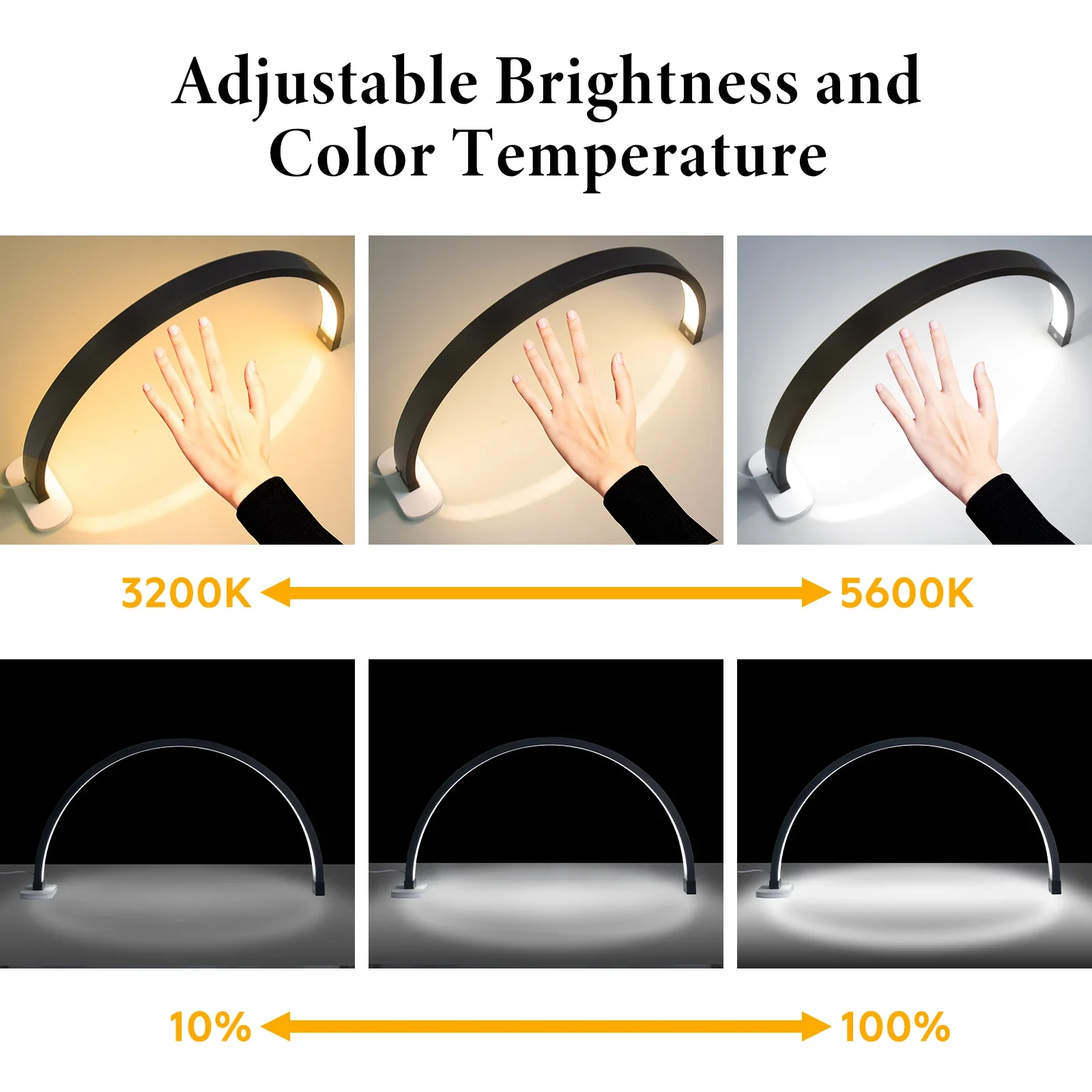 FOSOTO Overseas Warehouse LED Video Light Half-moon Fill Light Lash Nail Desktop Light For Beauty Eyelash Tattoo Makeup