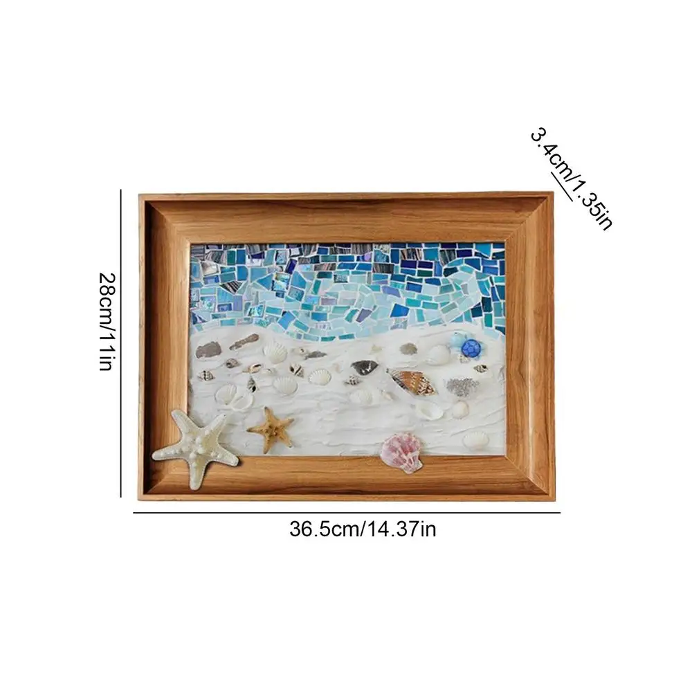 Sea Glass Artwork Beach Art Kit Sea Glass Pieces Handmade Picture Frame Arts & Crafts Kit Framed Sea Glass Decor Wall Art Home