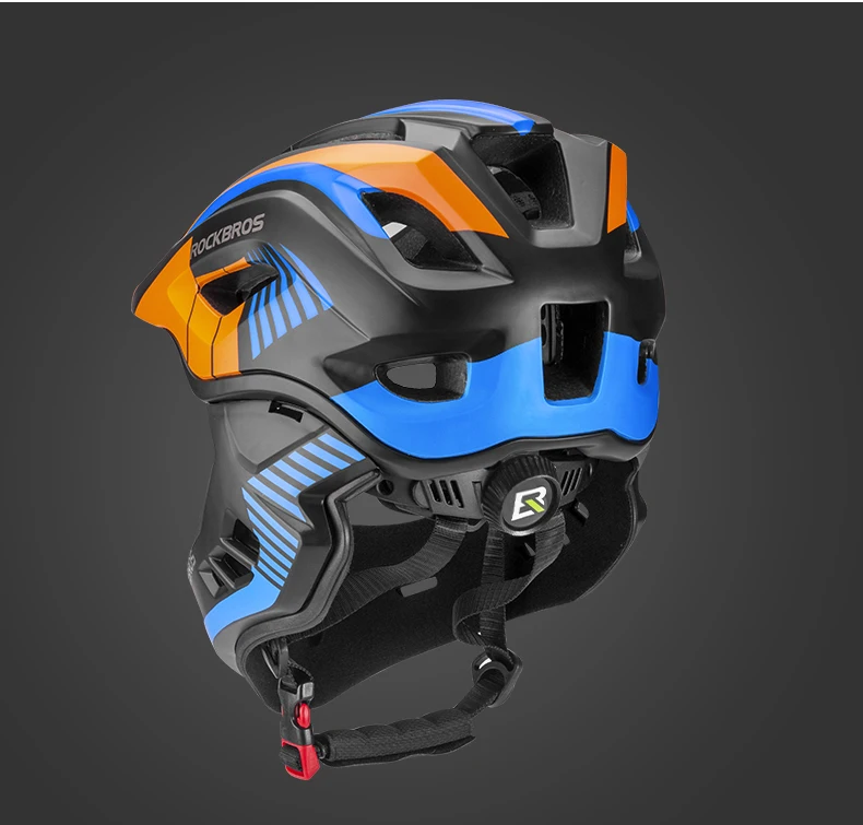 ROCKBROS Child Cycling Helmet Impact Resistant Cross Helmet Detachable Full Face Helmet Safety Protection Bicycle Scooter Helmet