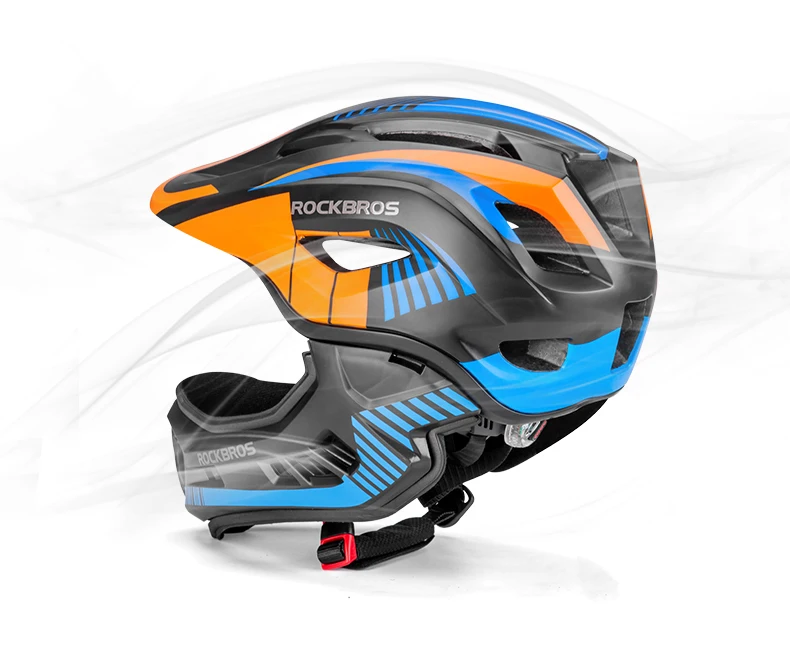 ROCKBROS Child Cycling Helmet Impact Resistant Cross Helmet Detachable Full Face Helmet Safety Protection Bicycle Scooter Helmet
