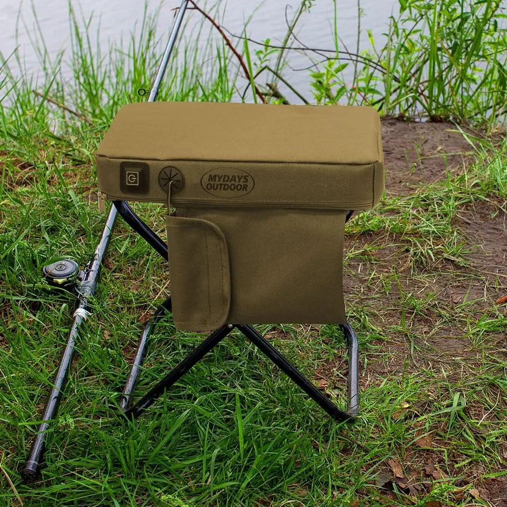 Stadium Thermal Seat Pad with Detachable Cover, Fishing Chair Upgrade Heated Seat Cushion, Portable Anti-Slip 3 Adjustable Modes