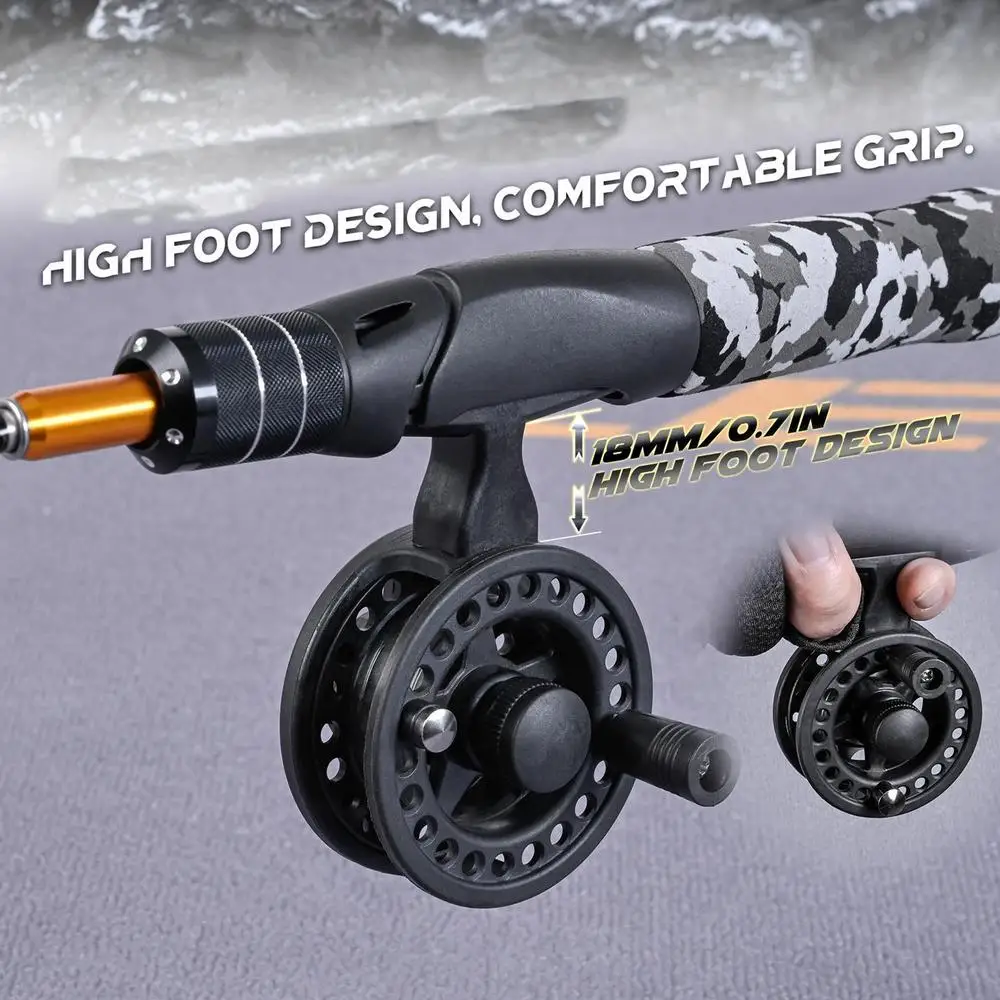 Ice Fishing Rod Winter Fishing Rod Fishing Pole Kit With Solid Rod Tip Design Compact Tackles For Underwater Fishing Use