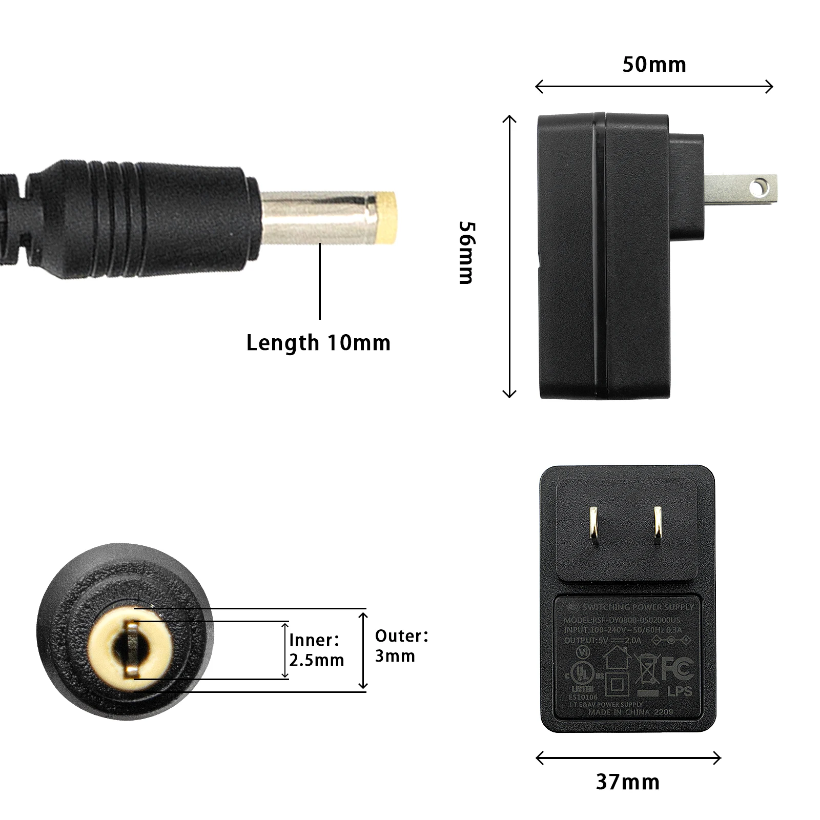 Power Charger for Zebra Motorola Symbol TC70 TC70X TC72 TC75 TC75X TC77 CBL-TC7X-USB1-01 Charging Cable with Adapter