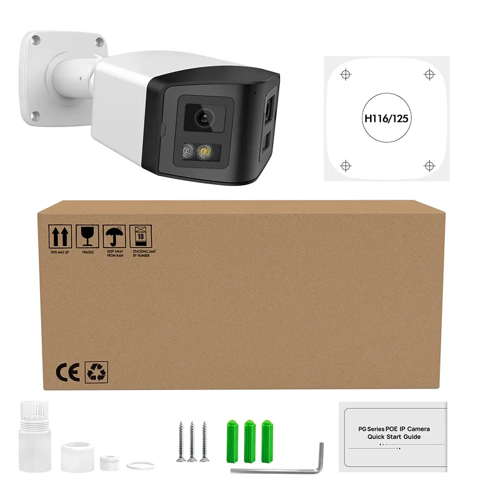 4MP 8MP Dual Light Panoramic Camera POE Built in Mic Speaker Human Detect Color Night Vision Surveillance Hikvision Compatible