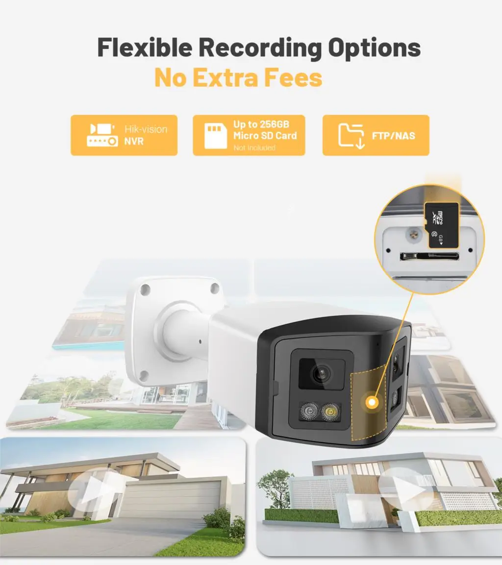 4MP 8MP Dual Light Panoramic Camera POE Built in Mic Speaker Human Detect Color Night Vision Surveillance Hikvision Compatible