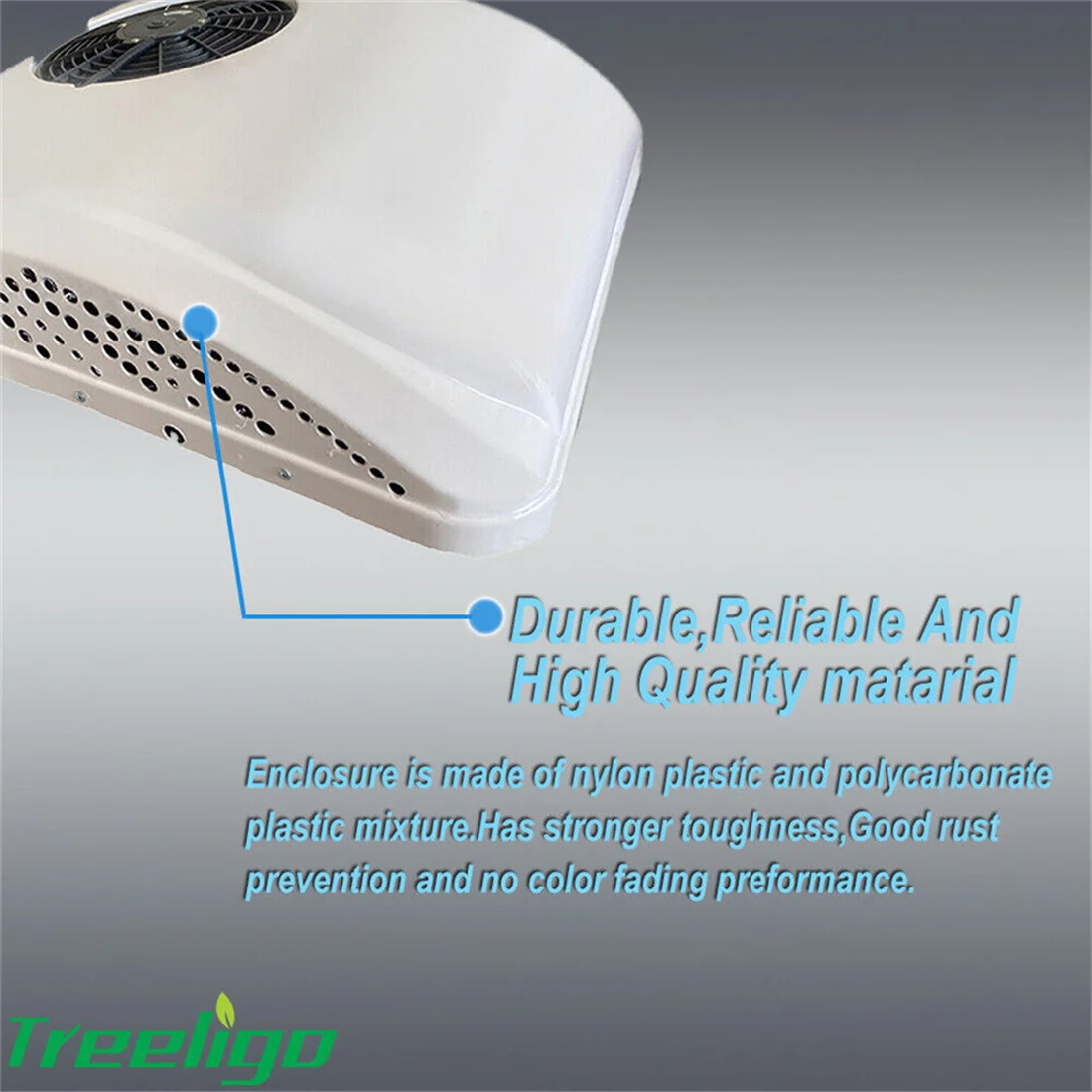 Treeligo 12V Cooling Roof Air Conditioner Electric Cool RV Rooftop Parking AC Unit for Truck Camper Van Caravans Motor Home
