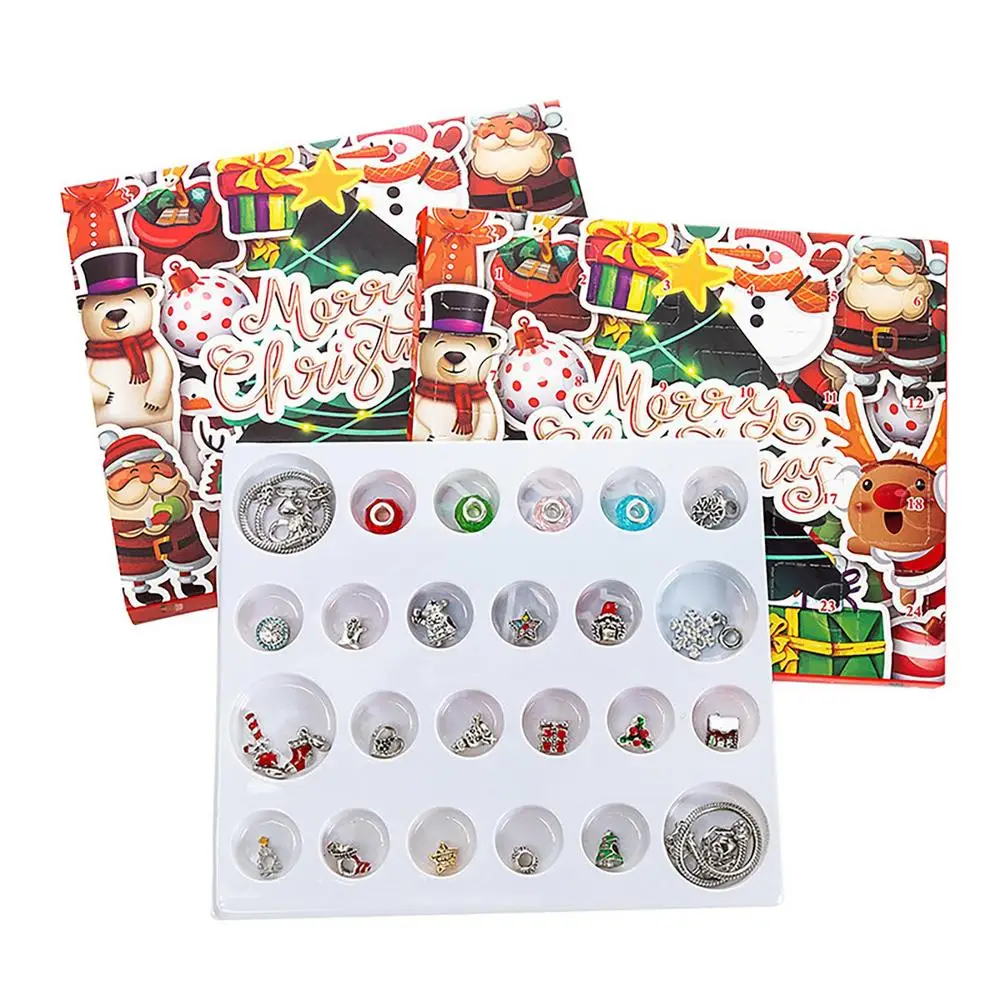 Christmas Bracelets Countdown Calendar 2023 Girls Bracelet Making Advent Calendar Valentine's Day DIY Jewelry Making Advent Gift